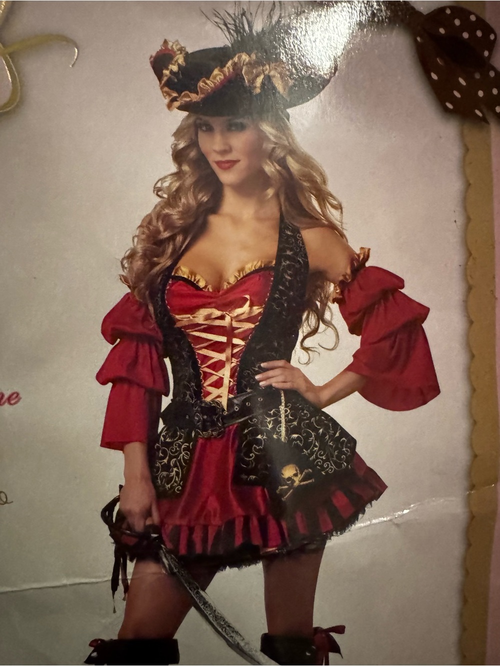 Leg Avenue Women's Swashbuckler Hat in Black & Red